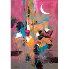 Zohaib Rind, 24 x 36 Inch, Acrylic on Canvas, Calligraphy Painting, AC-ZR-349